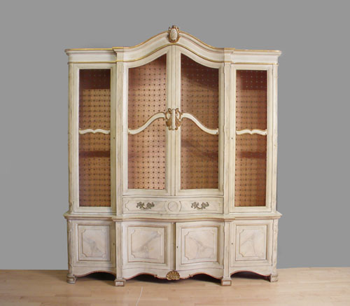 Appraisal: Massive French faux marble bookcase h w