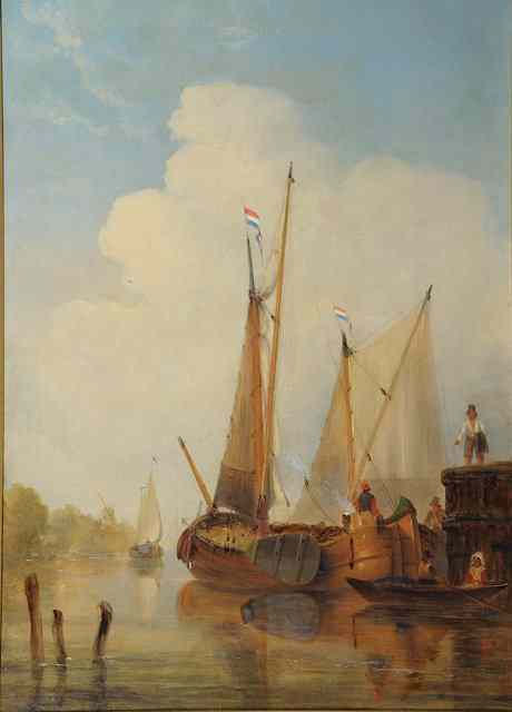 Appraisal: J Burnet - Dutch fisher folk and sailing vessels at