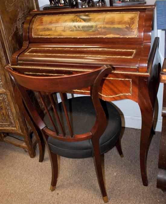 Appraisal: Louis XV style gilt-metal-mounted and painted mahogany lady's writing desk