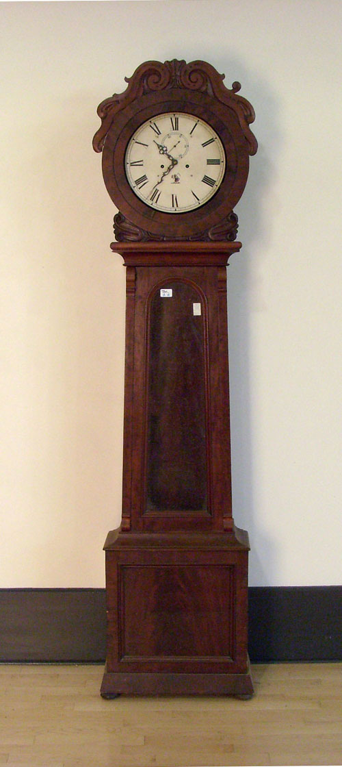 Appraisal: Classical style mahogany tall case clock mid th c h