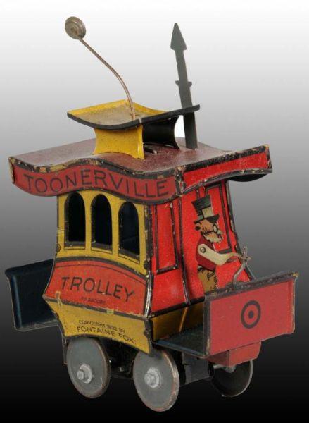 Appraisal: Tin Nifty Toonerville Trolley Wind-Up Toy Description Working Includes original