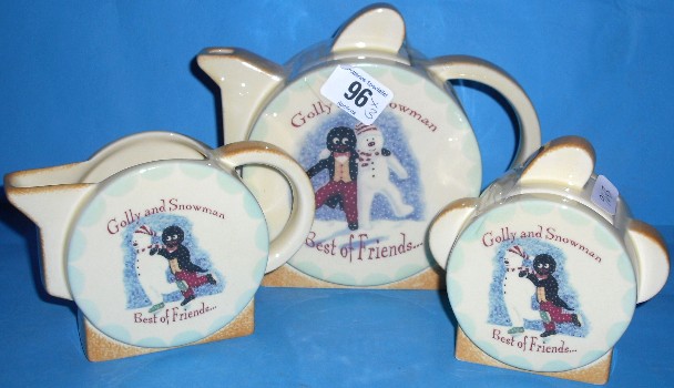 Appraisal: Carltonware Golly Snowman Teaset Comprising Teapot Sugar Milk