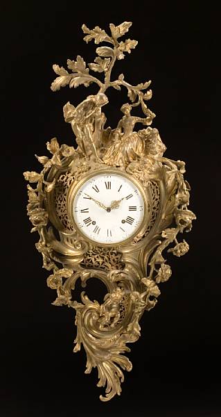 Appraisal: An imposing Louis XV style gilt bronze cartel clock fourth