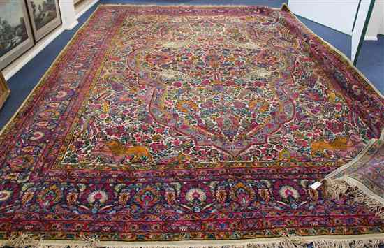 Appraisal: A Kashan carpet the central medallion within an extensive field