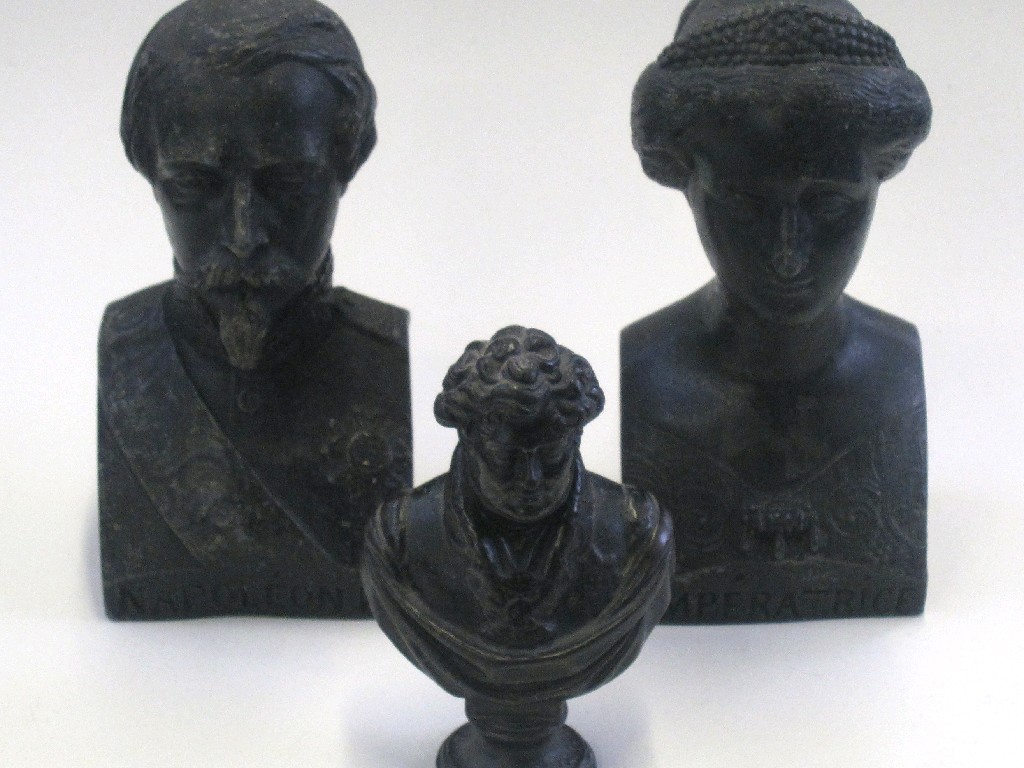 Appraisal: Cast metal figures of Napoleon III and Imperatrice both stamped