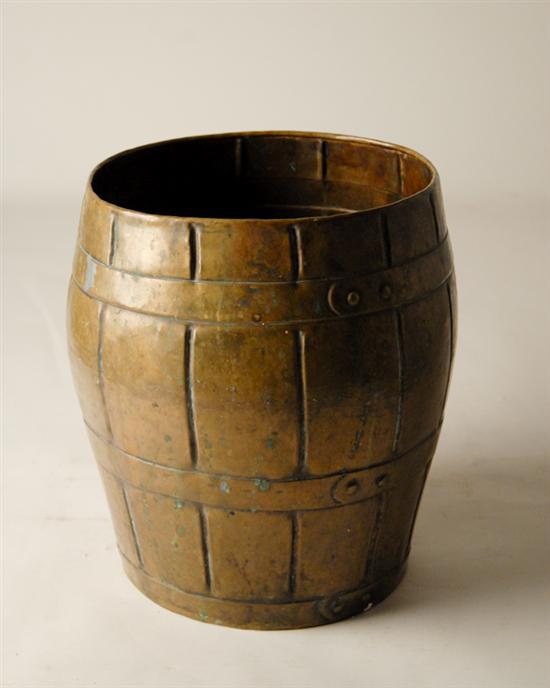 Appraisal: A Brass Waste Bin barrel form H Dia