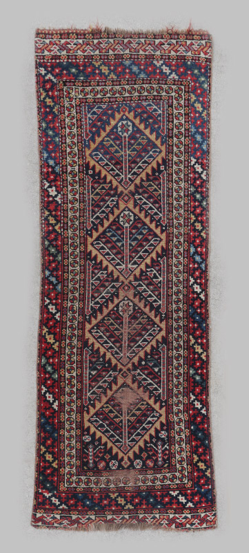 Appraisal: ANTIQUE CAUCASIAN SHIRVAN HAND KNOTTED WOOL RUG ' '' x