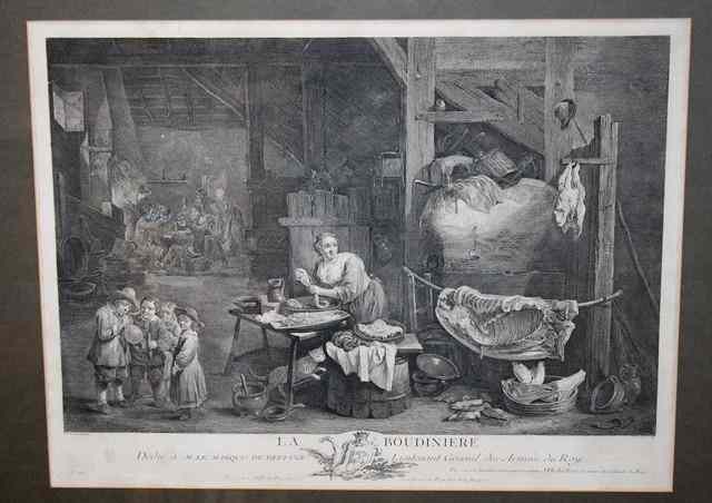 Appraisal: J P LE BAS AFTER DAVID TENIERS'La Boudiniere' engraving x