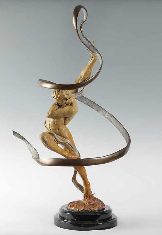 Appraisal: LACASSE James American st Century ''Silent Bounds'' Kinetic Bronze Sculpture