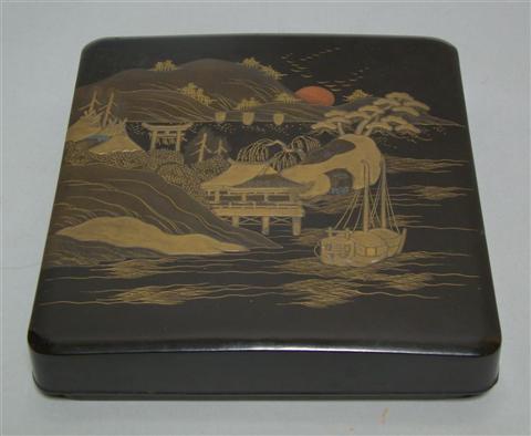 Appraisal: LACQUER WRITING BOX SUZURIBAKO th century the rectangular box lid