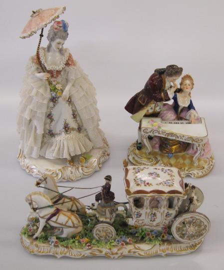 Appraisal: Interesting Three-Piece Collection of Porcelain first quarter th century comprised