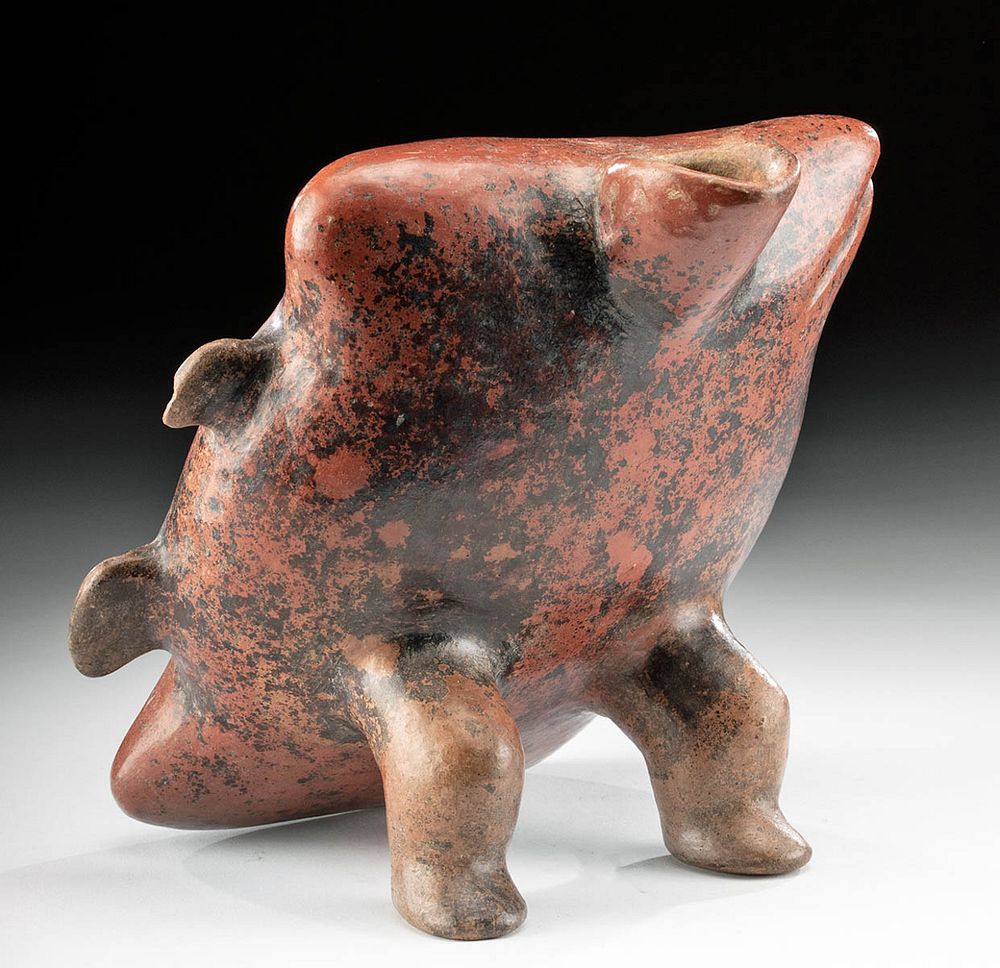 Appraisal: Colima Redware Spouted Reclinatario Vessel Pre-Columbian West Mexico Colima ca