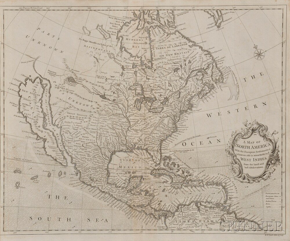 Appraisal: North and South America Two Maps Richard William Seale -