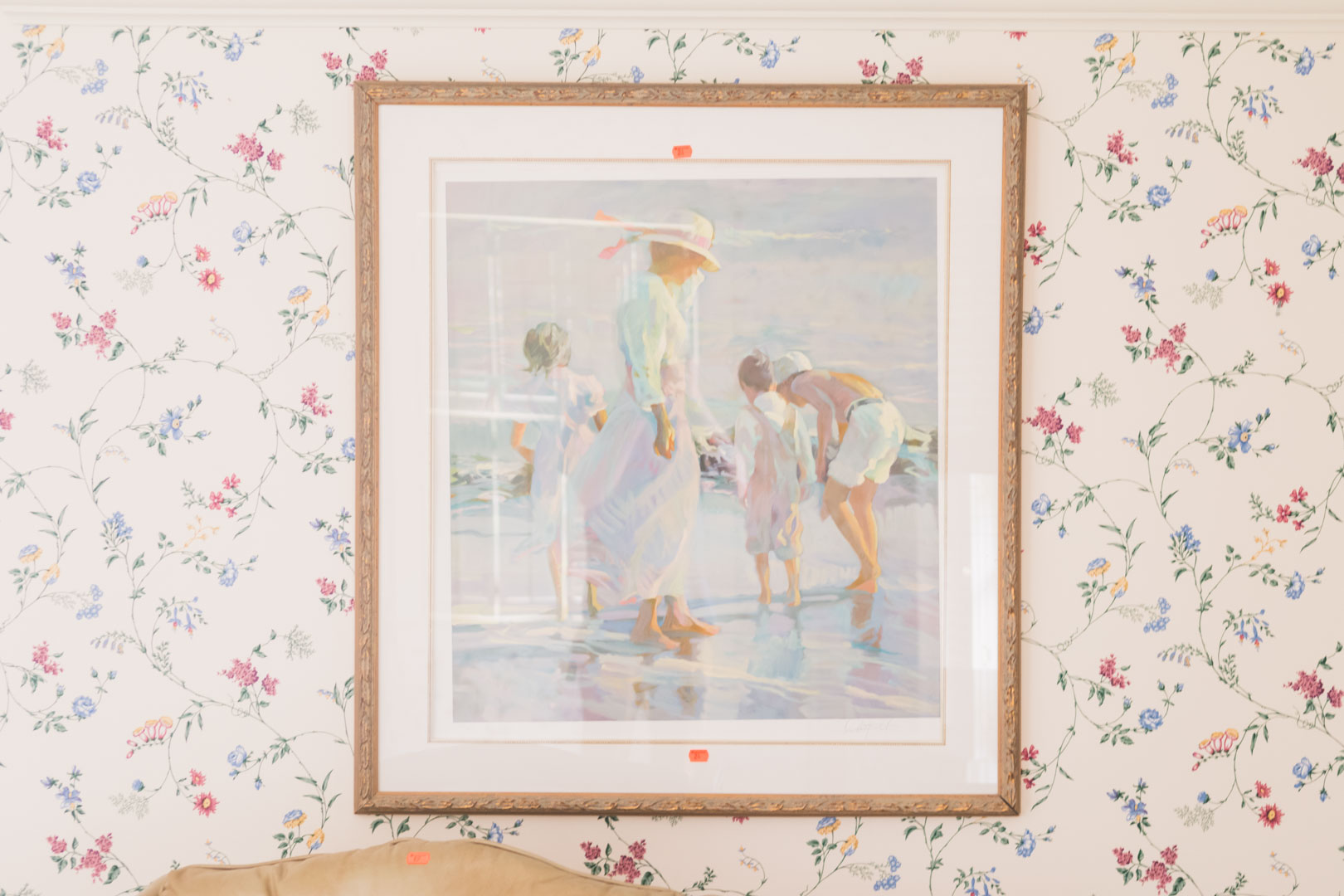 Appraisal: Don Hartfield b Mother Children on Beach serigraph ed signed