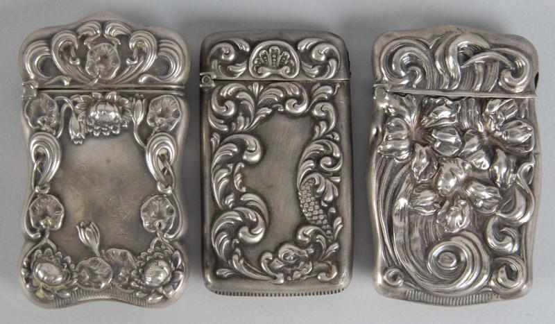 Appraisal: Lot of Sterling Silver Match Safes Description All are marked