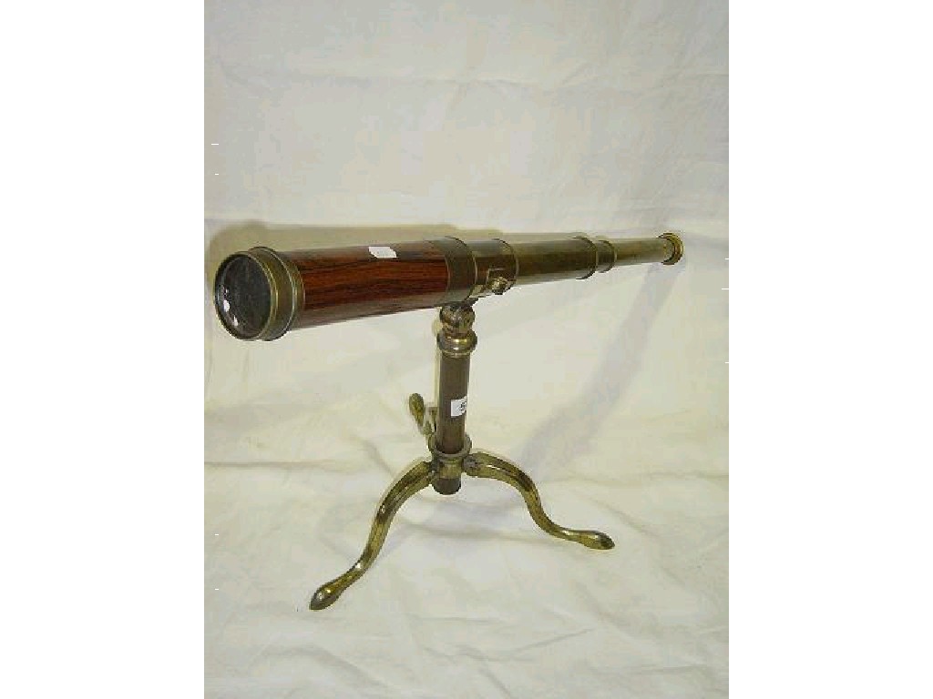 Appraisal: An early th century rosewood and brass telescope inscribed Marratt