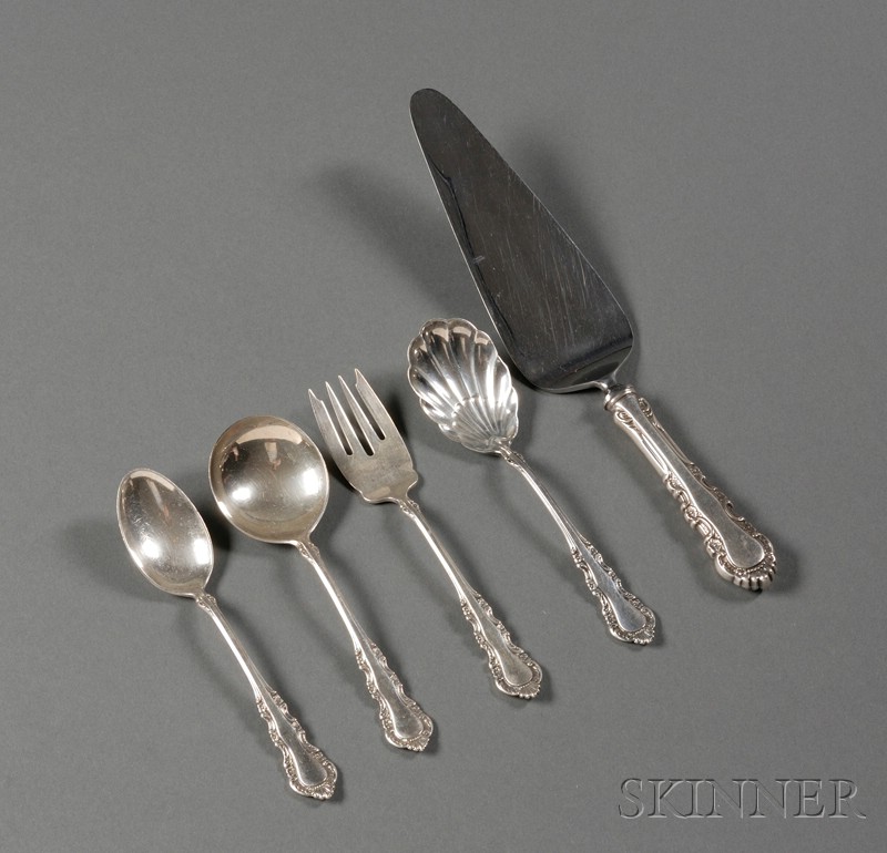 Appraisal: Group of Reed Barton Sterling Georgian Rose Flatware comprising twenty-three