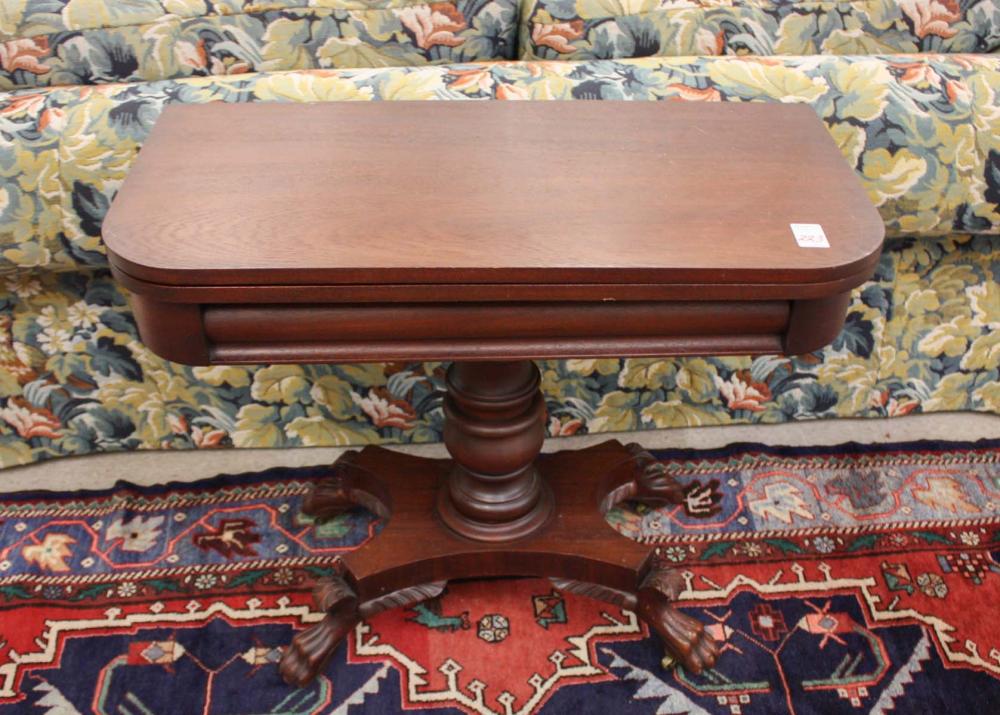 Appraisal: EMPIRE REVIVAL MAHOGANY CONSOLE GAME TABLE American early th century