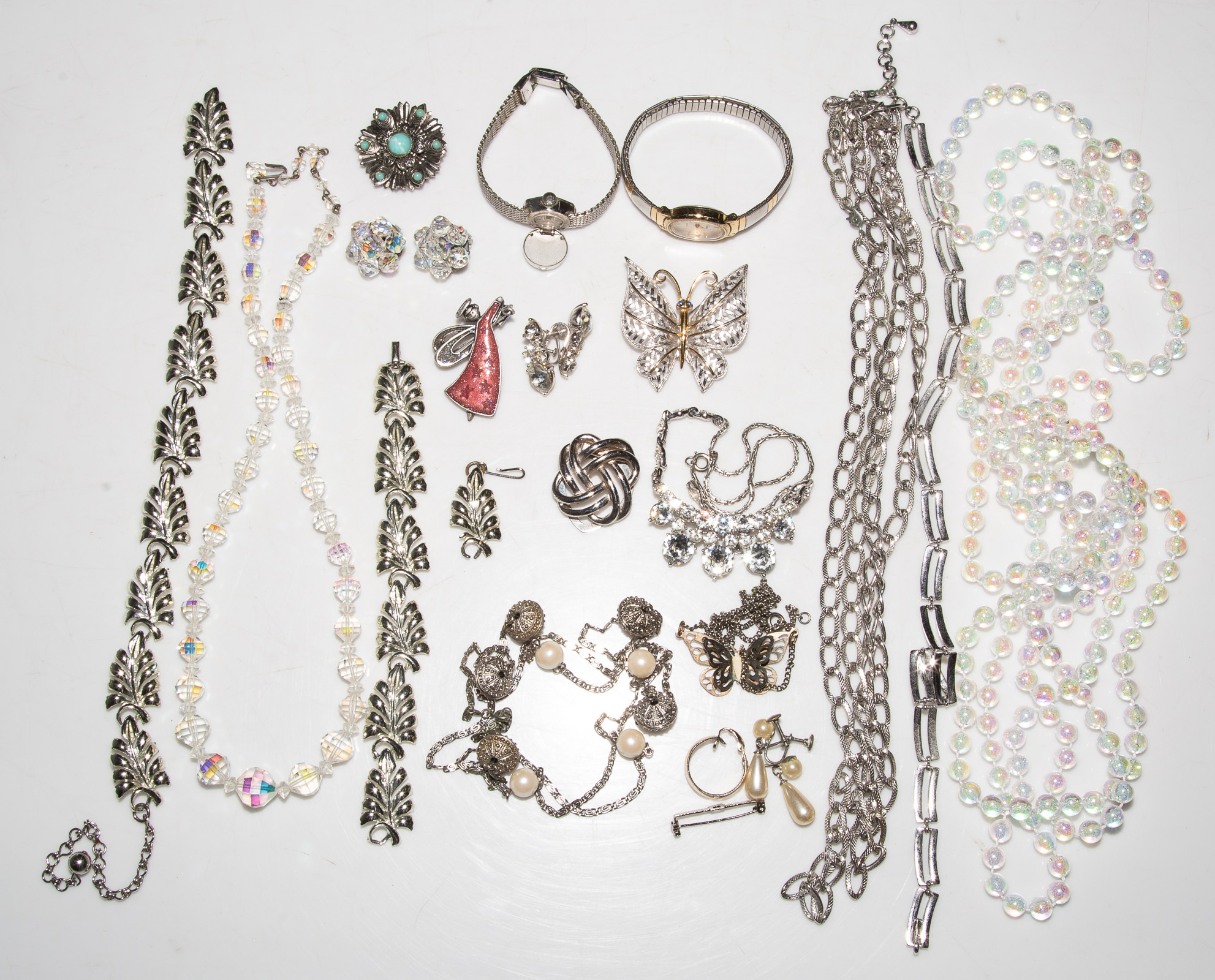 Appraisal: COLLECTION OF VINTAGE FASHION JEWELRY Various necklaces brooches and earrings