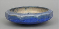 Appraisal: Fulper Jardini re Periwinkle color glazed open bowl with faceted