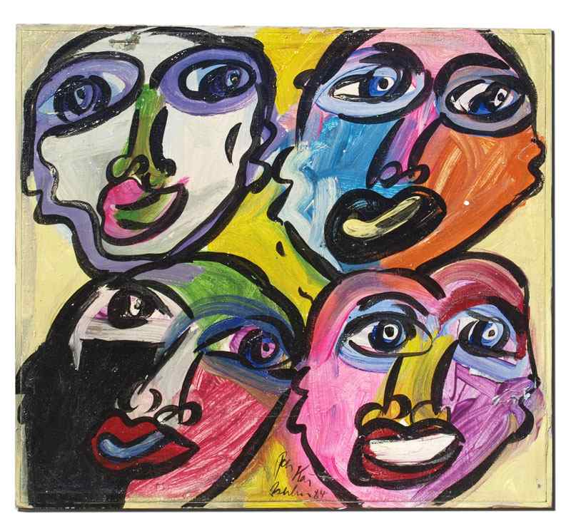 Appraisal: KEIL Peter German - ''Four Faces'' Oil Canvas '' x