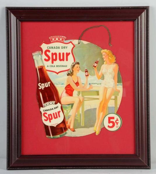 Appraisal: Cardboard Spur Die-Cut Fan Pull Description s Framed under glass