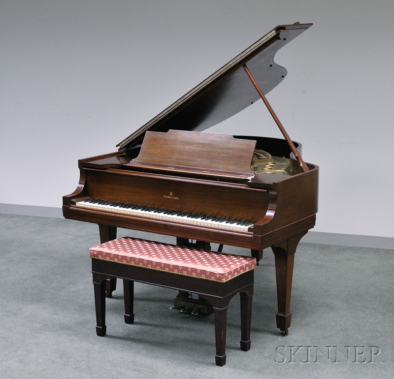 Appraisal: Steinway Sons Mahogany Baby Grand Piano c model M plastic