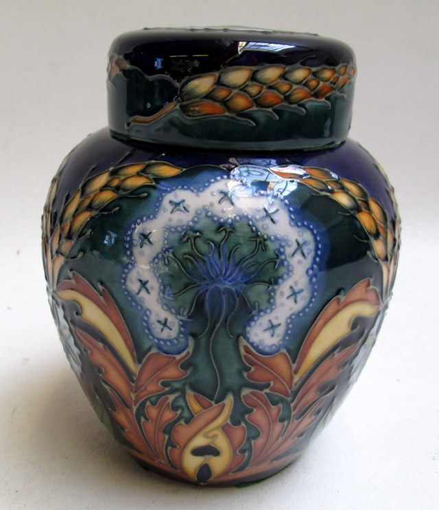 Appraisal: MOORCROFT POTTERY GINGER JAR hand painted under glaze in the