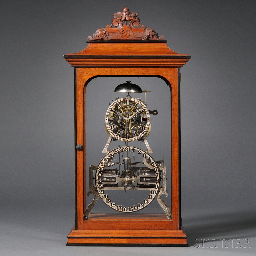 Appraisal: Standard Box Skeleton Clock by Ithaca Calendar Clock Company Ithaca