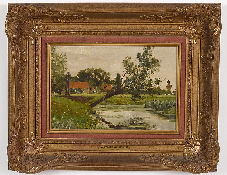 Appraisal: JAN WILLEM VAN BORSELEN DUTCH - Country Landscape with River