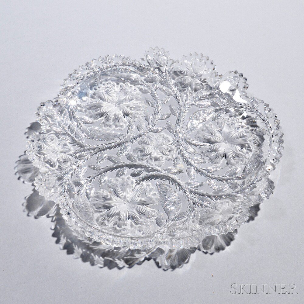 Appraisal: American Brilliant-cut Colorless Glass Tray late th early th century