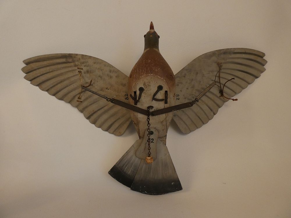 Appraisal: RARE MECHANICAL BIRD DECOY Rare antique spring-loaded mechanical bird decoy