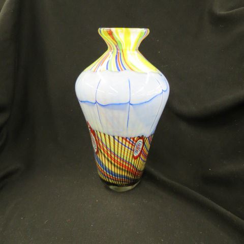 Appraisal: Art Glass Vase colorful designs