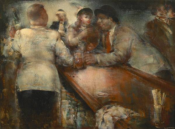 Appraisal: Grigory Gluckmann Russian American - Cocktail Time signed 'Gluckmann' lower