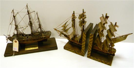 Appraisal: SHIP MODEL Wooden ship American Privateer ''Oliver Cromwell'' on wooden