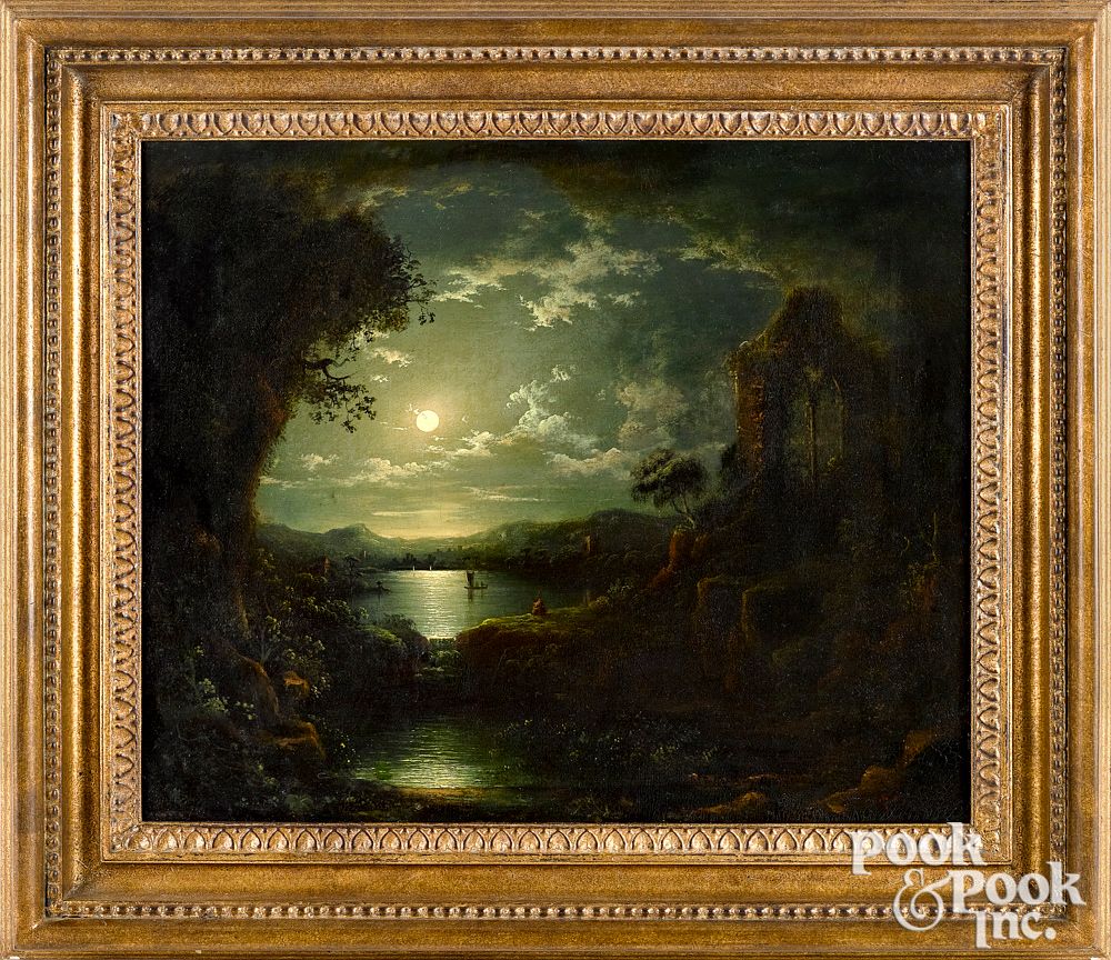 Appraisal: Attributed to Henry Pether moonlit landscape Attributed to Henry Pether