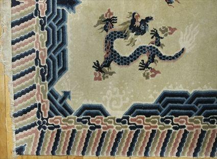 Appraisal: Chinese Carpet with Dragon Motif ft in x ft in