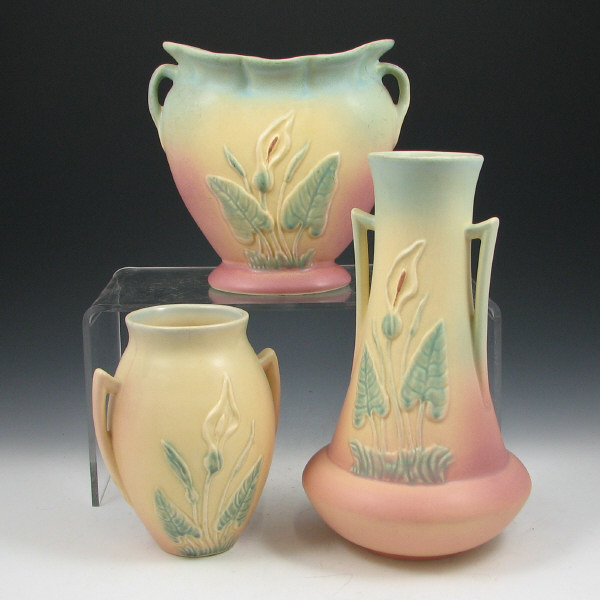 Appraisal: Hull Calla Lily - Vases Lot of three Calla Lily