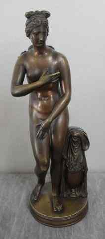 Appraisal: Unsigned Bronze Classical Figure From a NYC estate Dimensions ''