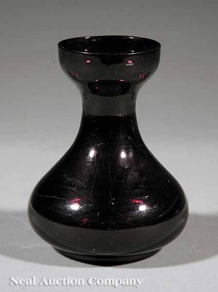 Appraisal: An American Mold Blown Amethyst Glass Hyacinth Vase th c