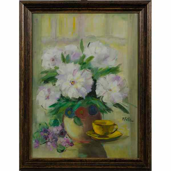 Appraisal: Martin Rettig American - Still Life of Flowers Oil on