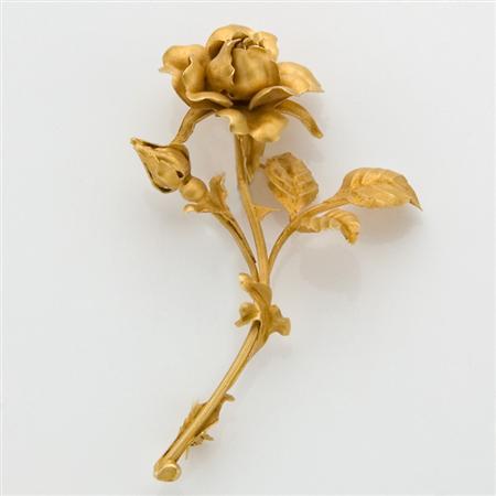 Appraisal: Gold Rose Brooch Estimate -