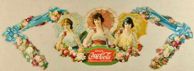 Appraisal: Coca-Cola Umbrella Girls Festoon Description Nicely matted and framed under