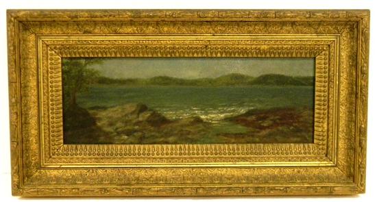 Appraisal: Unsigned American School th C oil on board view of