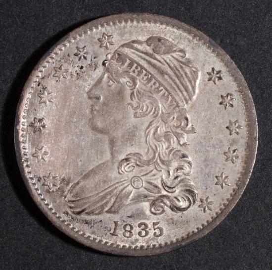 Appraisal: United States capped bust type silver quarter dollar AU- Estimate