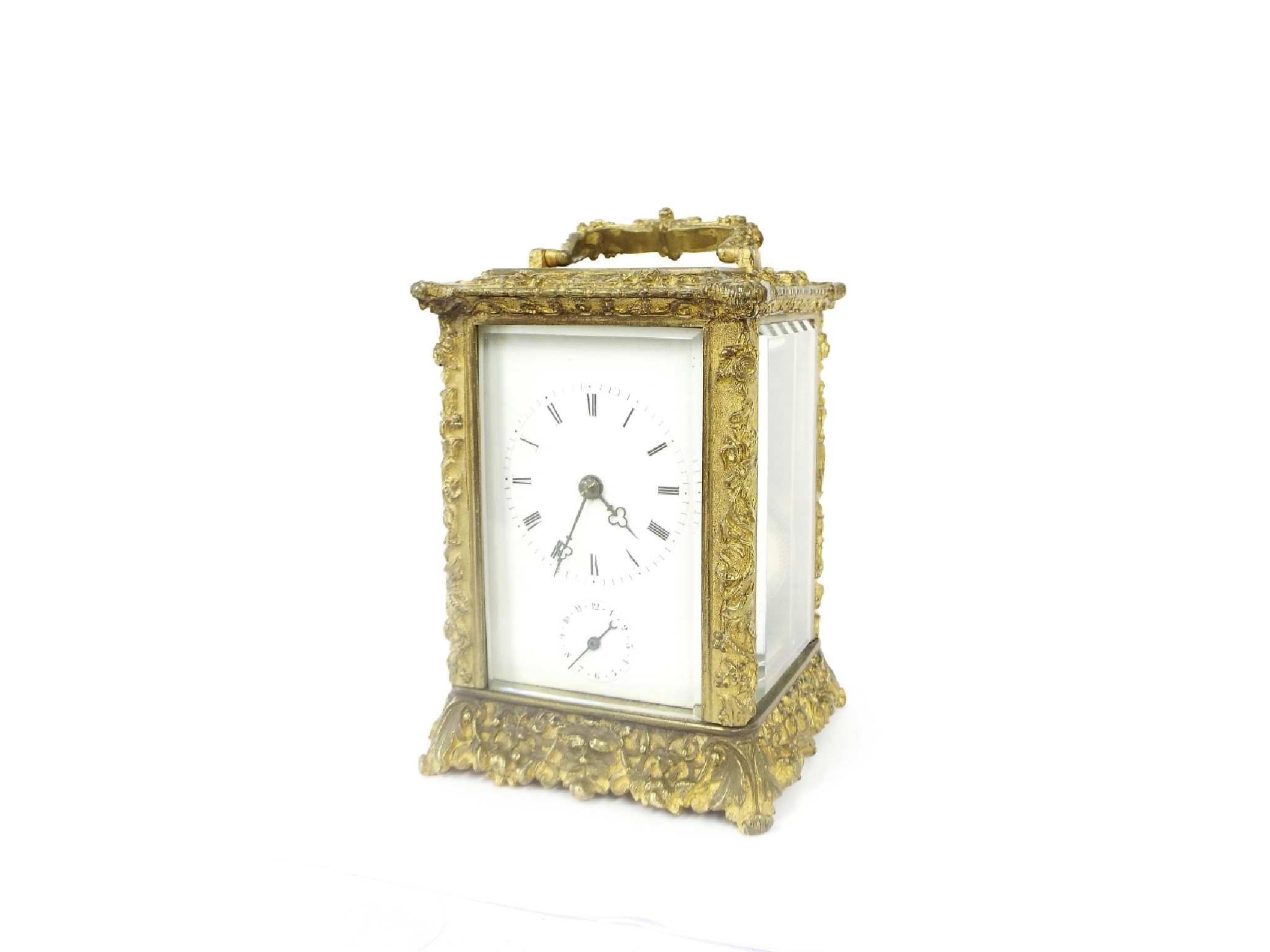 Appraisal: Carriage clock timepiece with alarm and striking on a bell