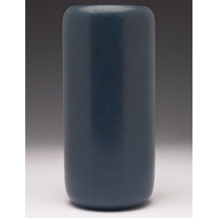 Appraisal: Marblehead vase cylindrical shape covered in a blue matte glaze