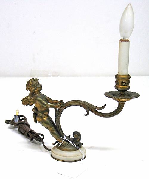 Appraisal: A Louis XVI style gilt bronze figural boudoir lamp early