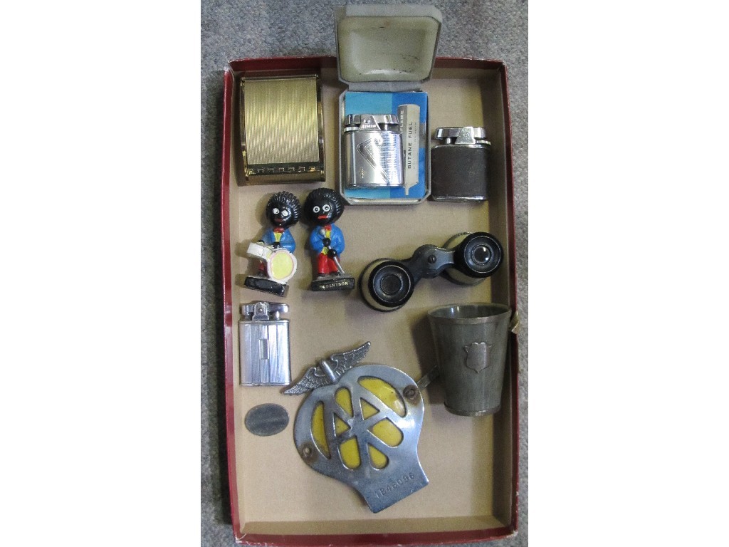 Appraisal: Lot comprising box of miscellania - AA badge opera glasses