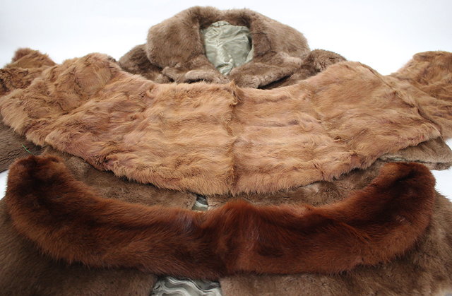 Appraisal: AN OLD FUR JACKET together with a fur stole and